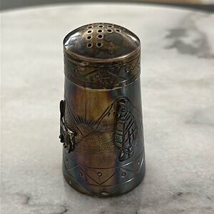 Antique Peruvian Inca Sterling silver salt shaker